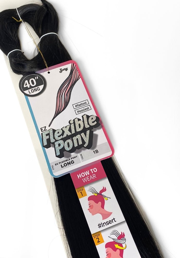 40" Flexible Wrap Around Synthetic Ponytail - Santana's Wigs & Hair Extensions, LLC - 1B