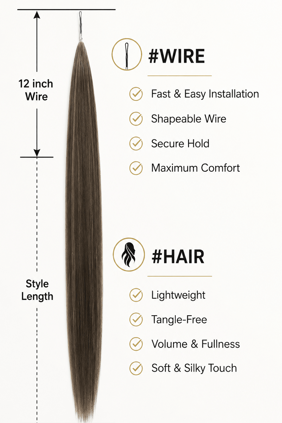 40" Flexible Wrap Around Synthetic Ponytail - Santana's Wigs & Hair Extensions, LLC - 1