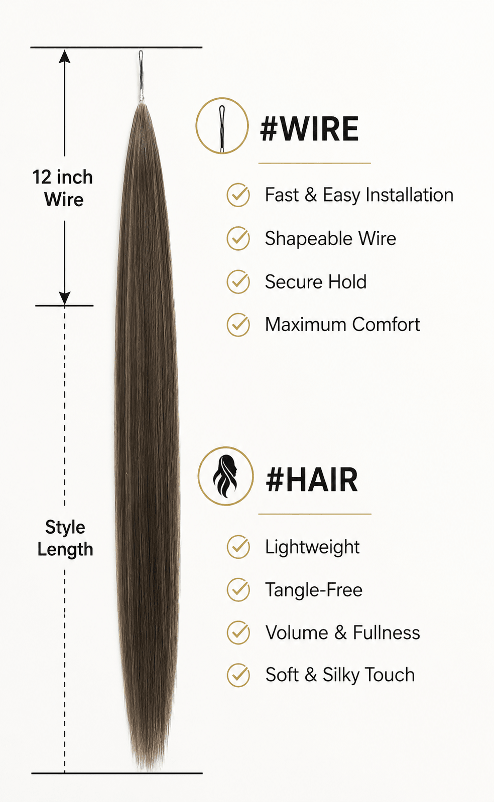 40" Flexible Wrap Around Synthetic Ponytail - Santana's Wigs & Hair Extensions, LLC - 1