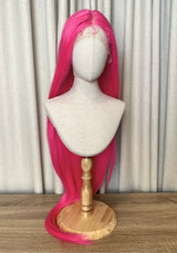216 | Synthetic Lace Front Wig Hot Pink 42"