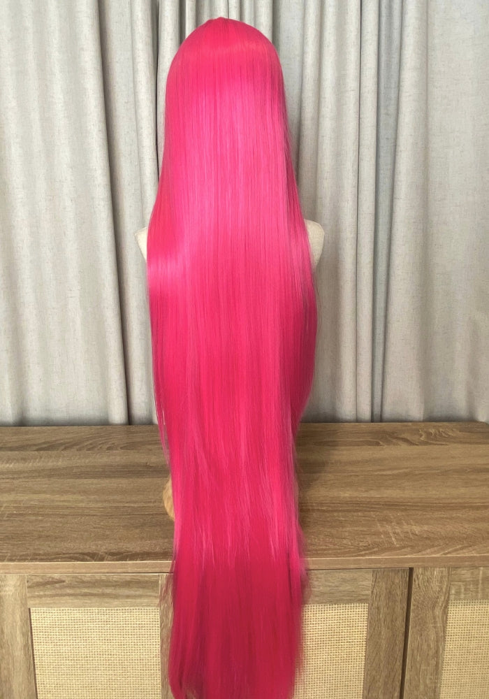 216 | Synthetic Lace Front Wig Hot Pink 42"