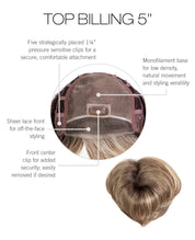 Top Billing 5" | Synthetic Lace Front Hair Topper (Monofilament Top) - Raquel Welch