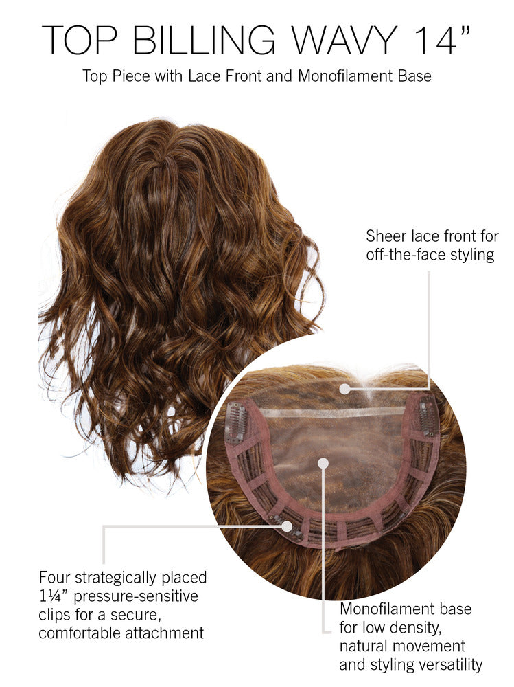 Wavy Top Billing 14 Synthetic Lace Front Hair Topper Monofilament Santana s Wigs Hair Extensions LLC