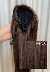 Straight 16" | Human Hair Drawstring Ponytail