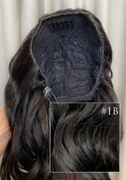 Wavy 14" | Human Hair Drawstring Ponytail