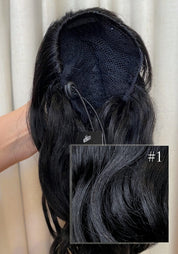 Wavy 14" | Human Hair Drawstring Ponytail