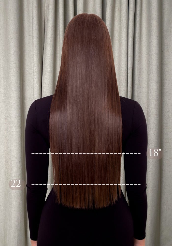 Classic Clip-In Human Hair Extensions 18" - Santana's Wigs & Hair Extensions, LLC - 4 Medium Brown