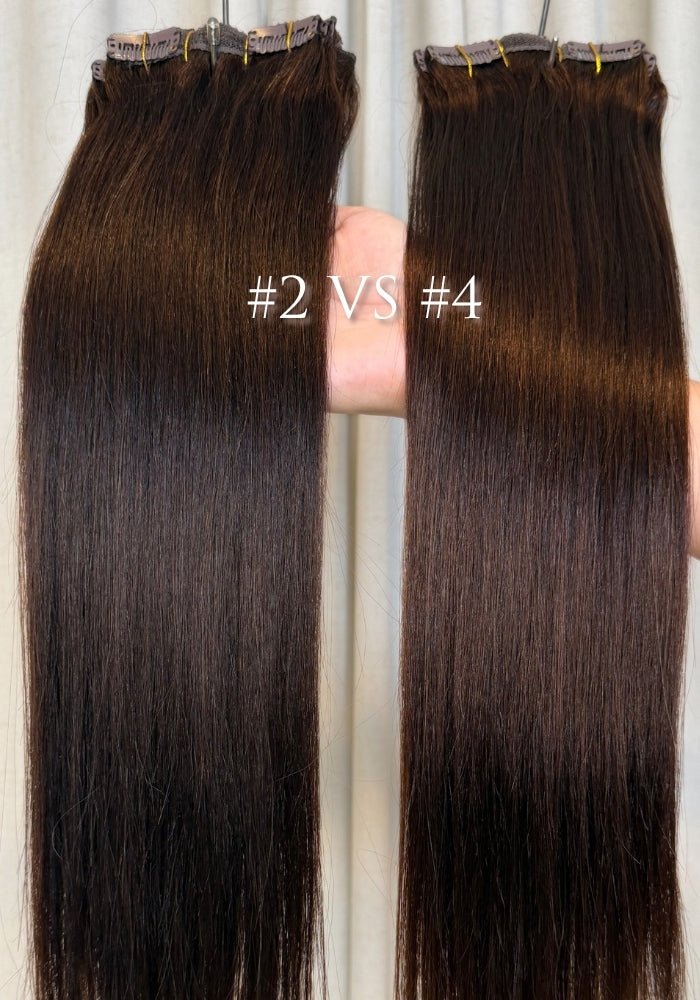 Classic Clip-In Human Hair Extensions 18" - Santana's Wigs & Hair Extensions, LLC - 2 Dark Brown