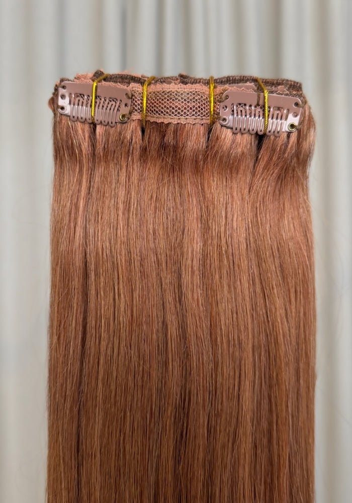 Classic Clip-In Human Hair Extensions 18" - Santana's Wigs & Hair Extensions, LLC - 4 Medium Brown
