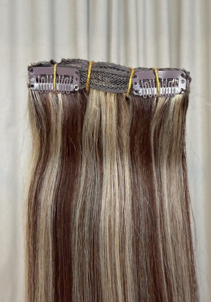Classic Clip-In Human Hair Extensions 18" - Santana's Wigs & Hair Extensions, LLC - 4 Medium Brown