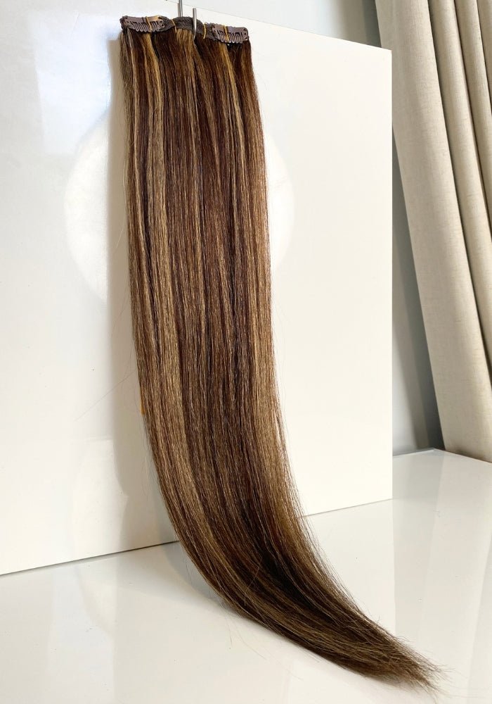 Classic Clip-in Human Hair Extensions 22" - Santana's Wigs & Hair Extensions, LLC - 1 Black
