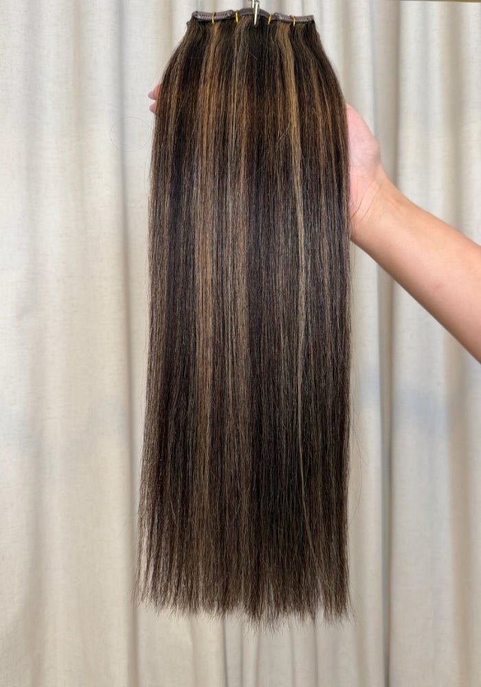 Classic Clip-in Human Hair Extensions 22" - Santana's Wigs & Hair Extensions, LLC - 1 Black