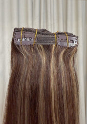 Classic Clip-in Human Hair Extensions 22" - Santana's Wigs & Hair Extensions, LLC - 1 Black