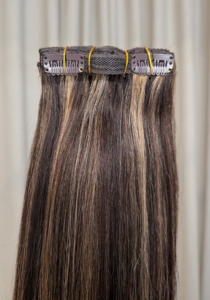 Classic Clip-in Human Hair Extensions 22" - Santana's Wigs & Hair Extensions, LLC - 1 Black