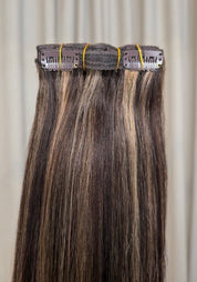 Classic Clip-in Human Hair Extensions 22" - Santana's Wigs & Hair Extensions, LLC - 1 Black