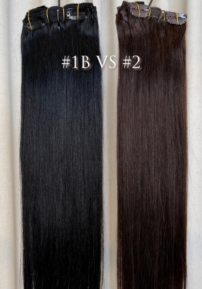 Classic Clip-in Human Hair Extensions 22" - Santana's Wigs & Hair Extensions, LLC - 1 Black