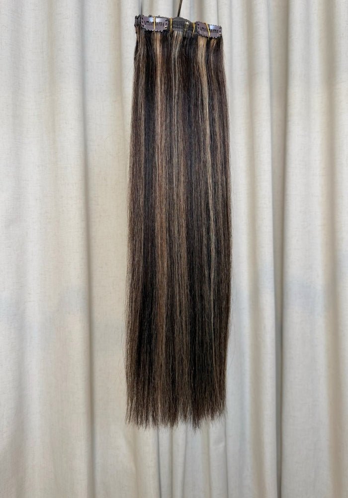 Classic Clip-in Human Hair Extensions 22" - Santana's Wigs & Hair Extensions, LLC - 1 Black