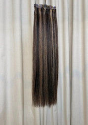 Classic Clip-in Human Hair Extensions 22" - Santana's Wigs & Hair Extensions, LLC - 1 Black