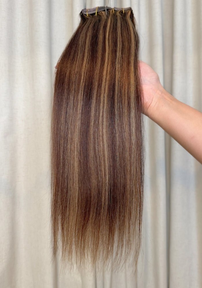 Classic Clip-in Human Hair Extensions 22" - Santana's Wigs & Hair Extensions, LLC - 1 Black