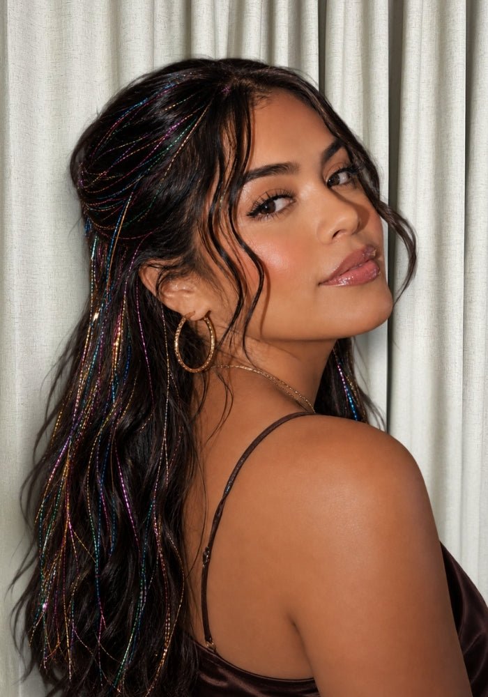 Clip In Tinsel Hair 6PC - Santana's Wigs & Hair Extensions, LLC - Pink