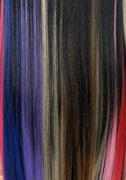 Colorful 2pc Clip - In Highlights 20" | Heat Friendly Synthetic Fiber - Santana's Wigs & Hair Extensions, LLC - Bubble Gum