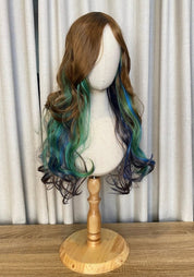 Costume Wigs | $30 Below | 30+ Styles - Santana's Wigs & Hair Extensions, LLC - Long Brown Gray Turquoise Wig