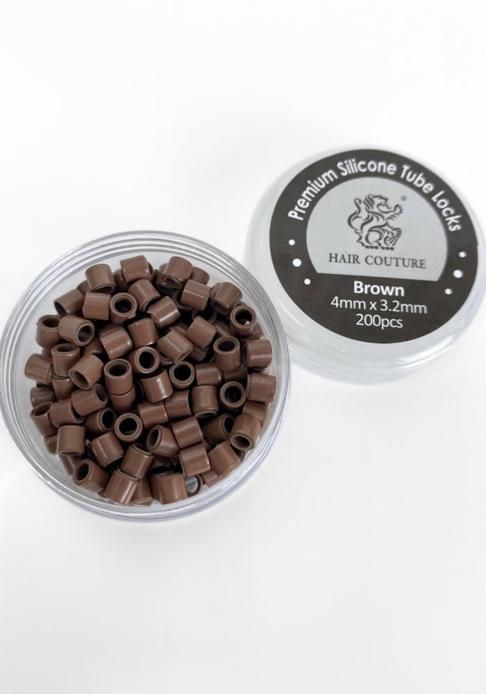 Hair Couture | 200 Premium Silicone Tube Locks 4x3.2mm - Santana's Wigs & Hair Extensions, LLC - Brown