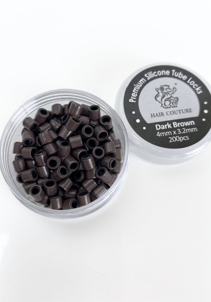 Hair Couture | 200 Premium Silicone Tube Locks 4x3.2mm - Santana's Wigs & Hair Extensions, LLC - Dark Brown