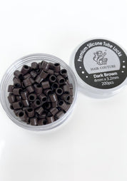 Hair Couture | 200 Premium Silicone Tube Locks 4x3.2mm - Santana's Wigs & Hair Extensions, LLC - Dark Brown