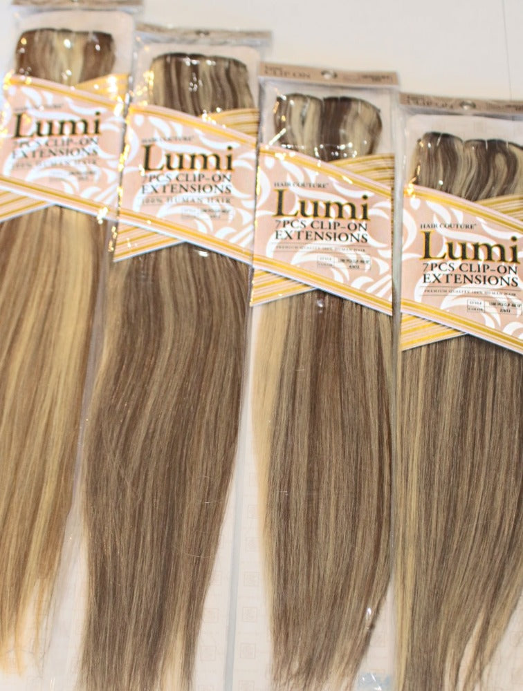 Lumi Exclusive Highlighted Clip In Human Hair Extensions 22