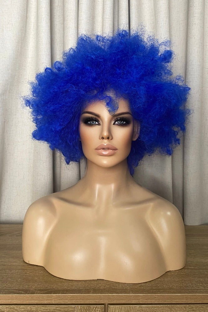 Medium Afro Synthetic Wig | Blue