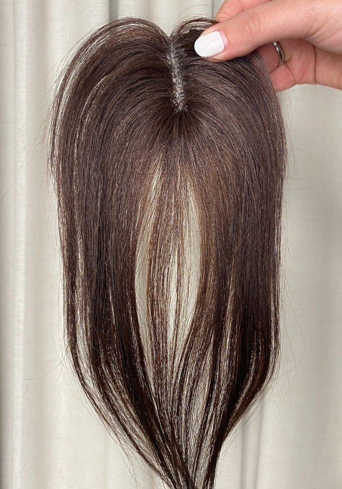 Mini Clip In Top Piece | 100% Human Hair - Santana's Wigs & Hair Extensions, LLC - Brown 2