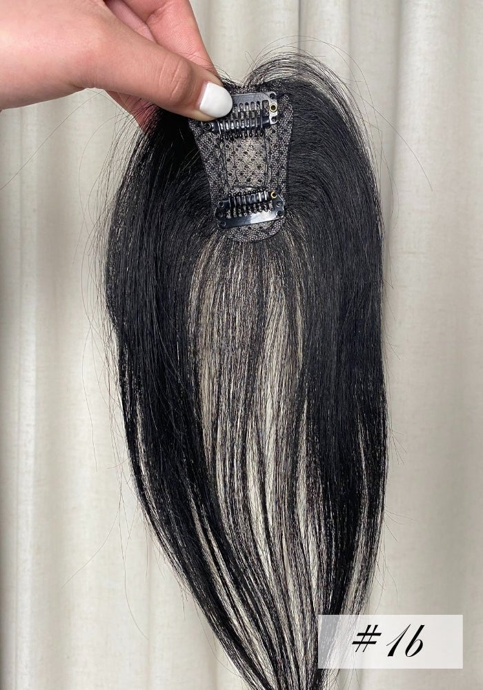 Mini Clip In Top Piece | 100% Human Hair - Santana's Wigs & Hair Extensions, LLC - Natural Black 1B