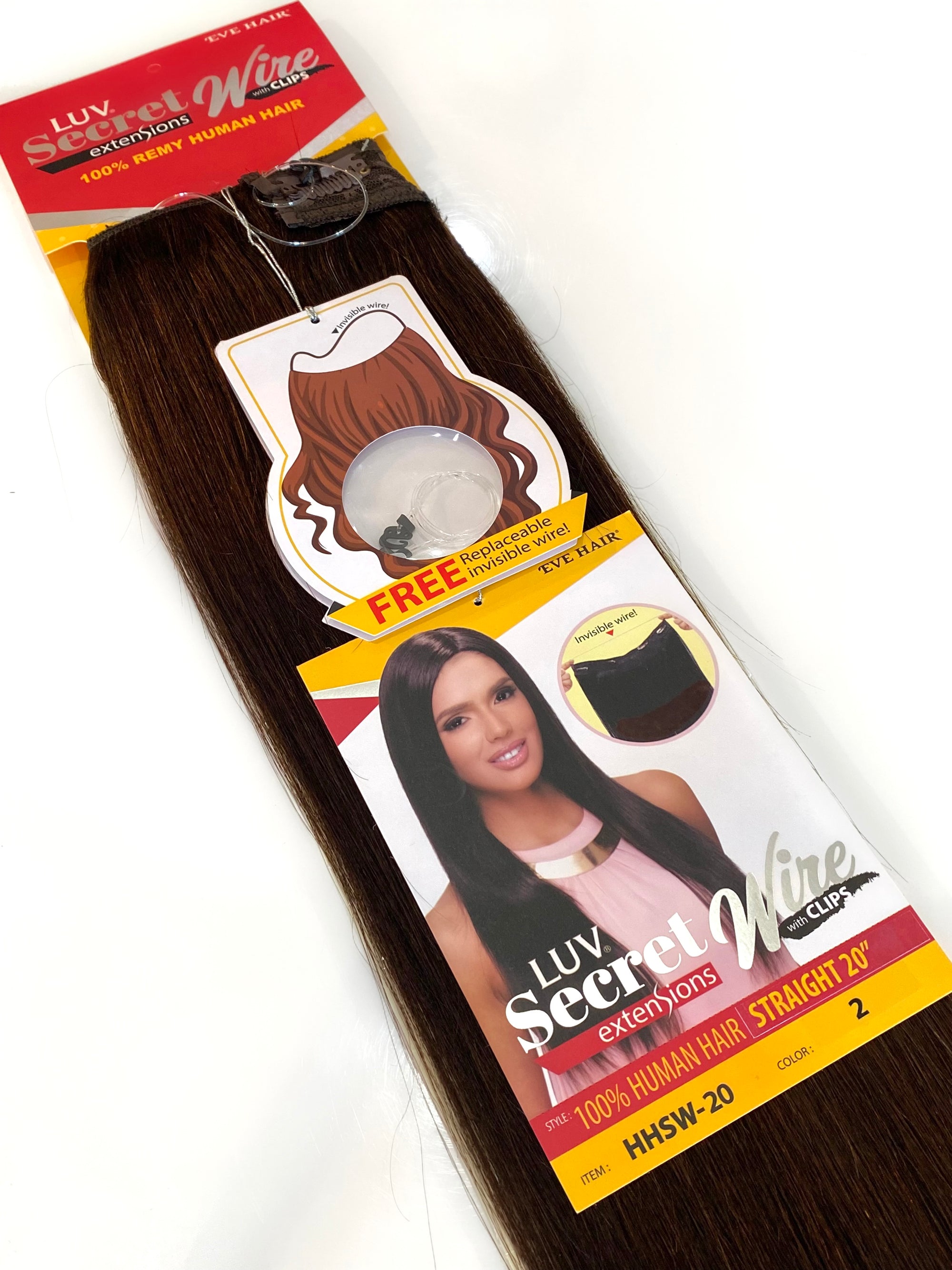 Luv One Piece Wire Human Hair Extension Santana's Wigs & Hair Extensions, LLC