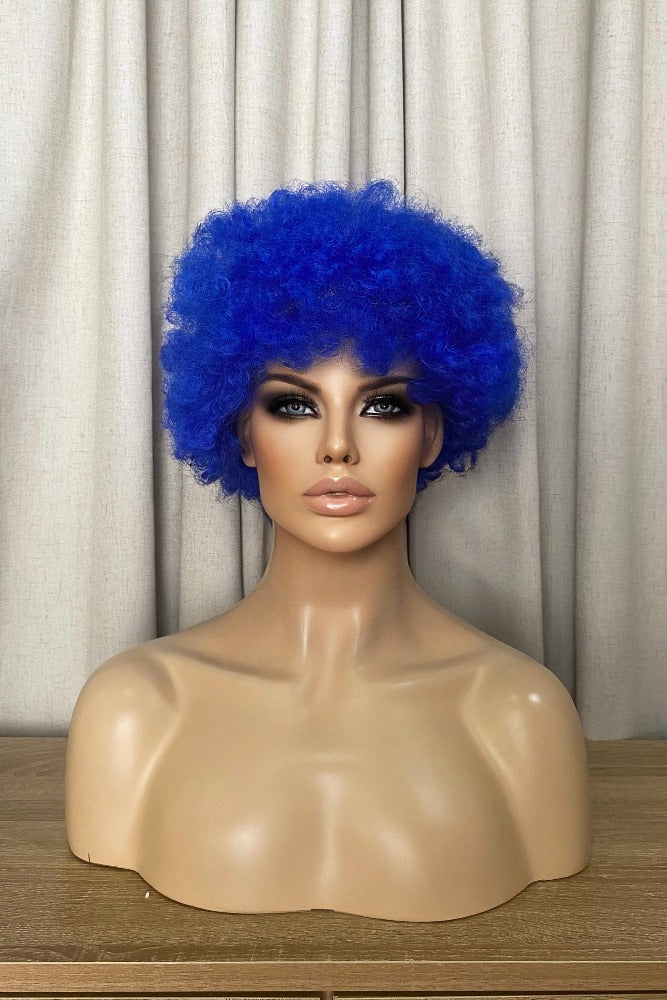 Small Afro Synthetic Wig | Blue