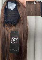 Straight 14" | Human Hair Drawstring Ponytail - Santana's Wigs & Hair Extensions, LLC - 4/30