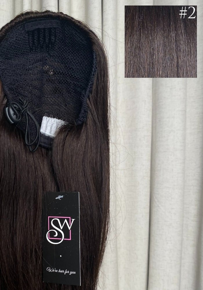 Straight 14" | Human Hair Drawstring Ponytail - Santana's Wigs & Hair Extensions, LLC - 2