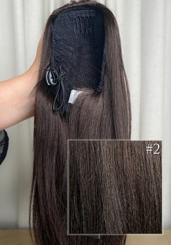 Straight 16" | Human Hair Drawstring Ponytail - Santana's Wigs & Hair Extensions, LLC - 2