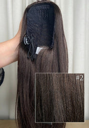 Straight 16" | Human Hair Drawstring Ponytail - Santana's Wigs & Hair Extensions, LLC - 2