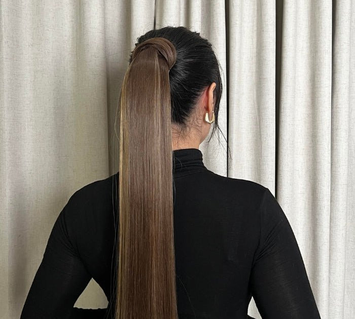 Straight Wrap Ponytail Extension 24" - Santana's Wigs & Hair Extensions, LLC - 1 Jet Black