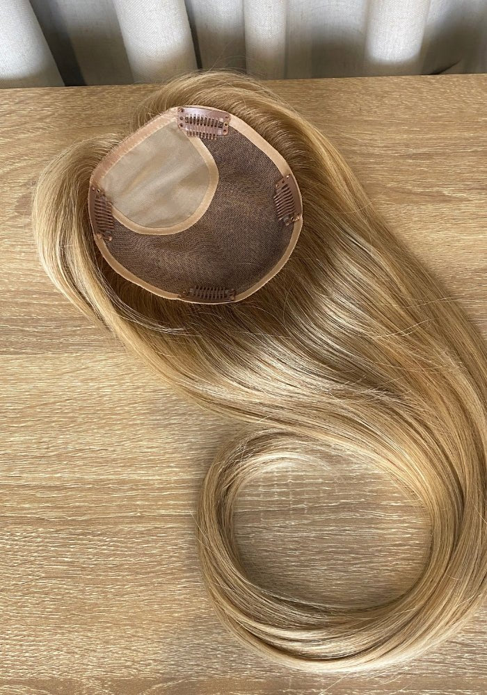 Top Elite Topper 18" | 100% Human Hair | Mono - Top - Santana's Wigs & Hair Extensions, LLC - R18/24 Rooted Beige Blonde