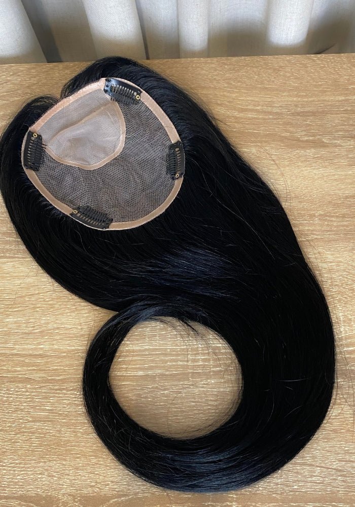 Top Elite Topper 18" | 100% Human Hair | Mono - Top - Santana's Wigs & Hair Extensions, LLC - 1 Black
