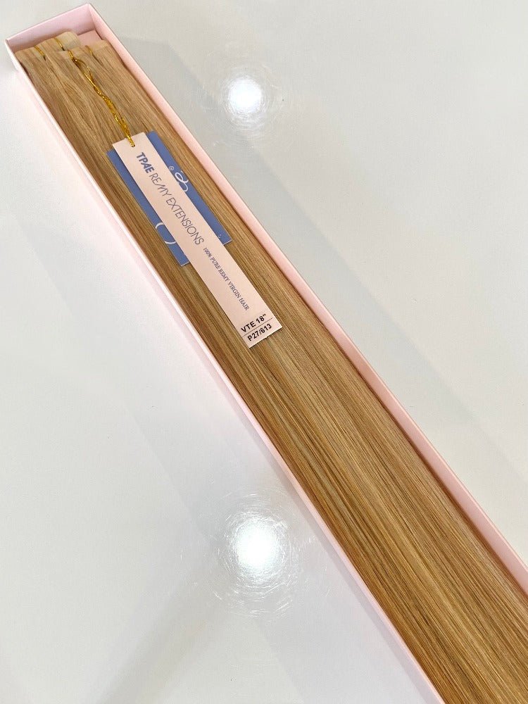 Veloce | Remy Human Hair Tape In Extensions 22" - Santana's Wigs & Hair Extensions, LLC - P27/613