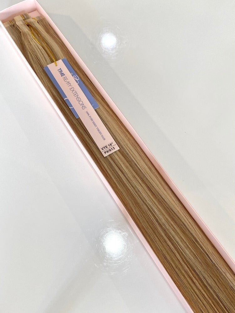 Veloce | Remy Human Hair Tape In Extensions 22" - Santana's Wigs & Hair Extensions, LLC - P8/613