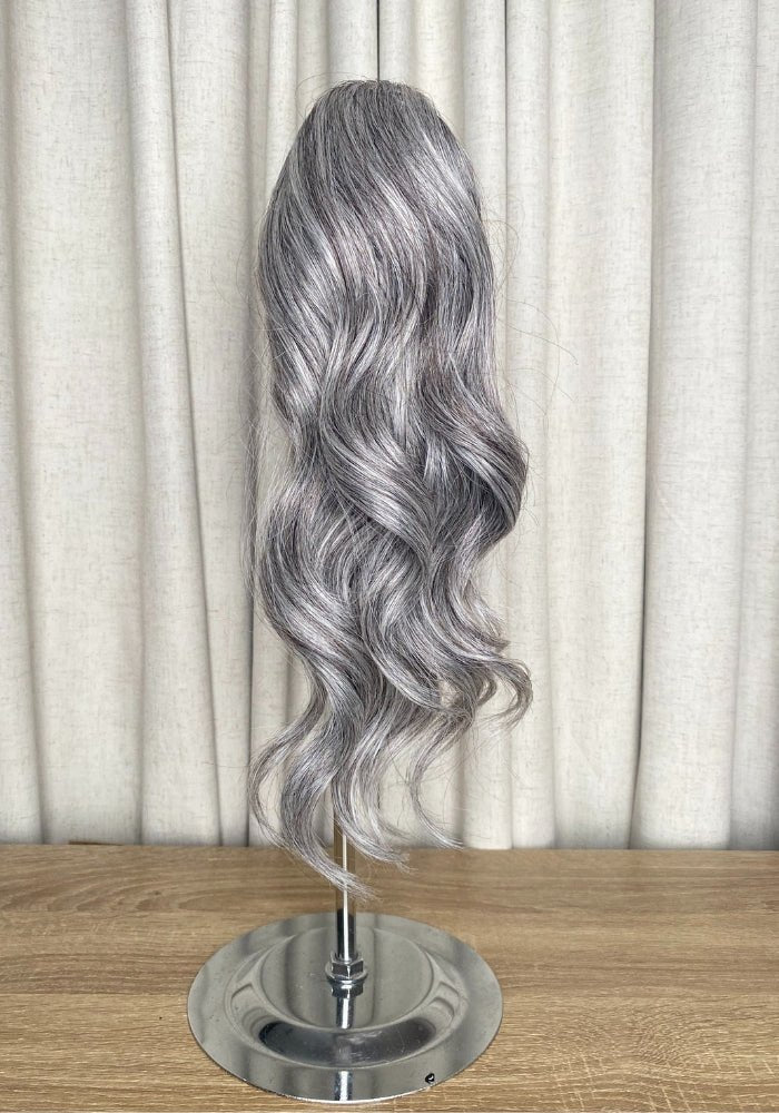 Wavy 14" | Human Hair Drawstring Ponytail - Santana's Wigs & Hair Extensions, LLC - Grey