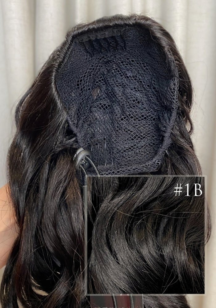 Wavy 14" | Human Hair Drawstring Ponytail - Santana's Wigs & Hair Extensions, LLC - 4/30