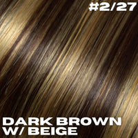 #2/27 Dark brown with beige highlights hair color