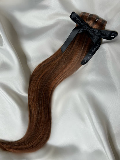 18" seamless human hair clip on extensions