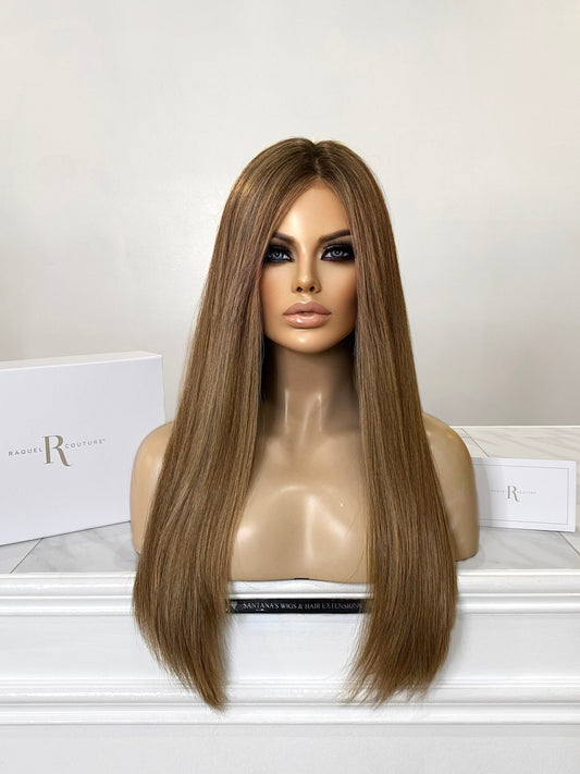 Glamour and More | 100% Remy Human Hair | French Drawn Monofilament Top (100% Hand-Tied Base)